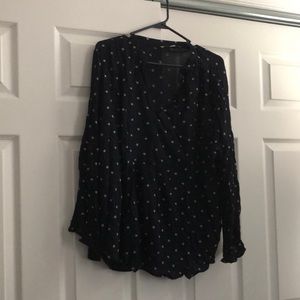 Women’s LOFT Navy Blue Babydoll Blouse Size 22